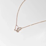 Collier Papillon Rose Gold Acier inoxydable Plaqué Or