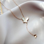 Collier Papillon Bis Rose Gold Acier inoxydable Plaqué Or