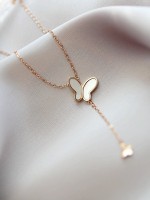 Collier Papillon Bis Rose Gold Acier inoxydable Plaqué Or