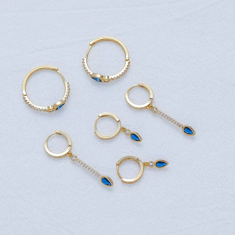 Blue earrings - Lot de boucles d'oreilles