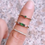 Golden Trio Green Rings