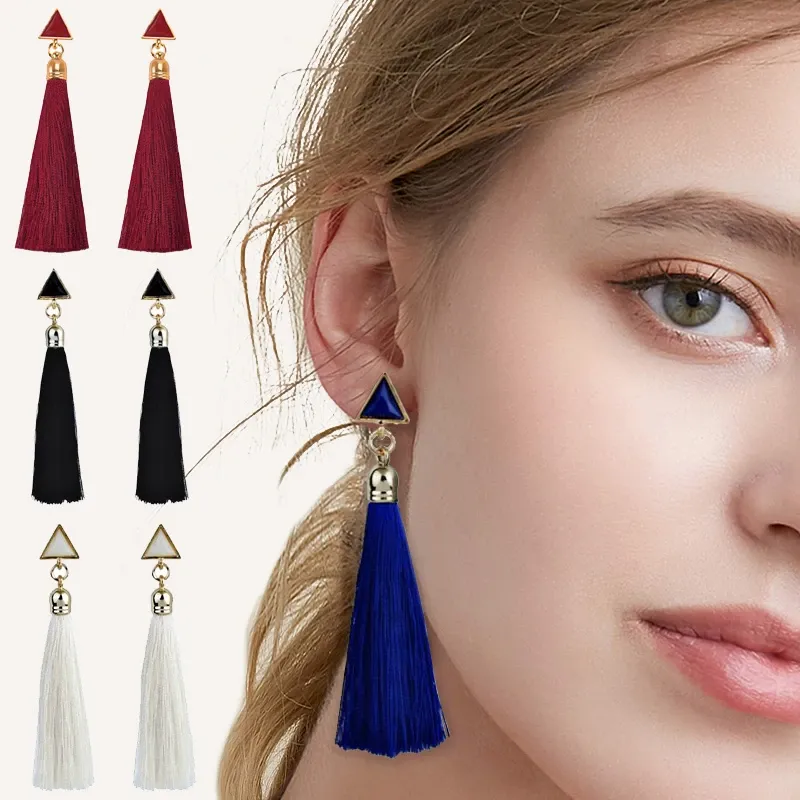 Boucles d'oreilles triangle a Frange