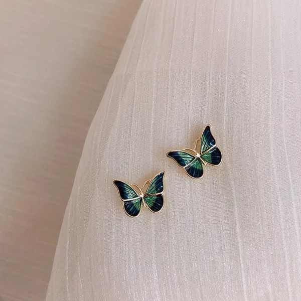 Boucles d'oreilles Papillon Vert