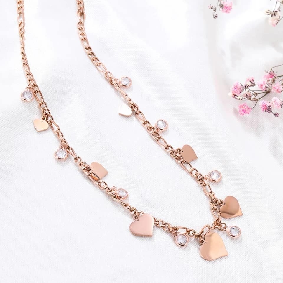 Collier Cœur Rose